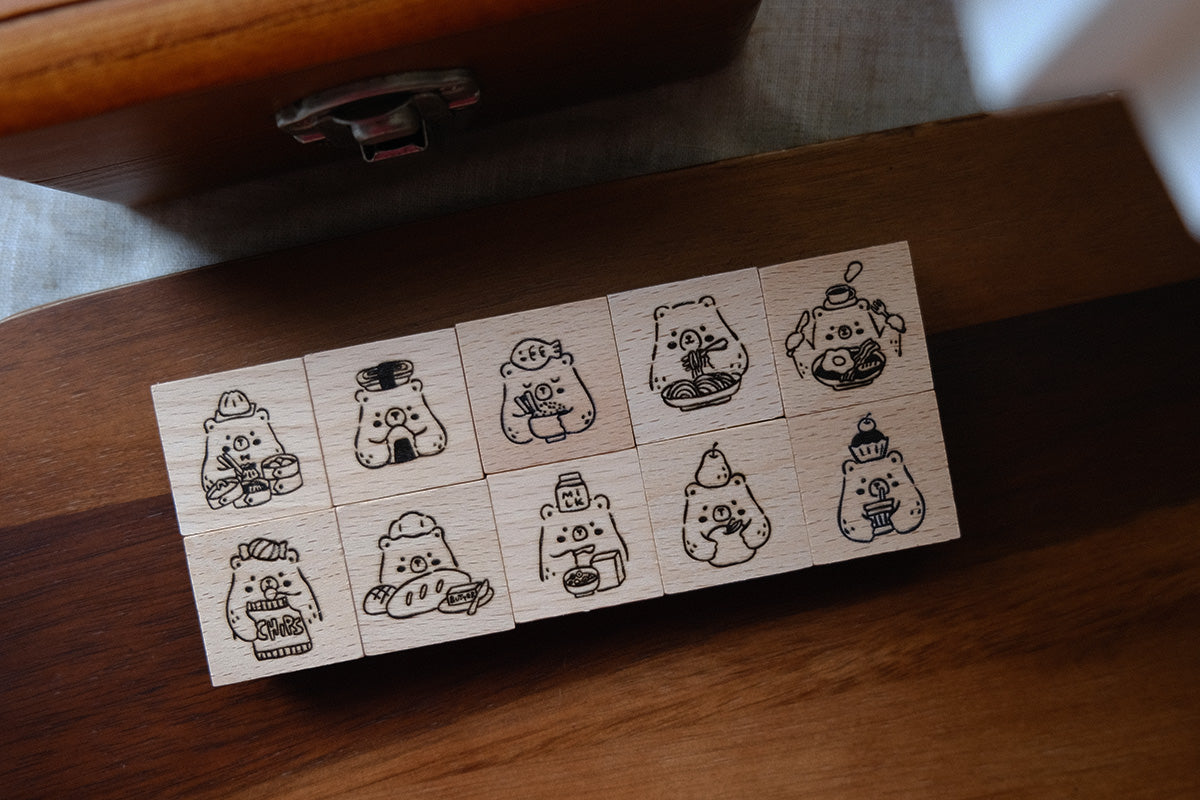 Foodie Bears Rubber Stamps