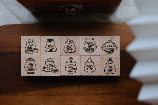 Foodie Bears Rubber Stamps