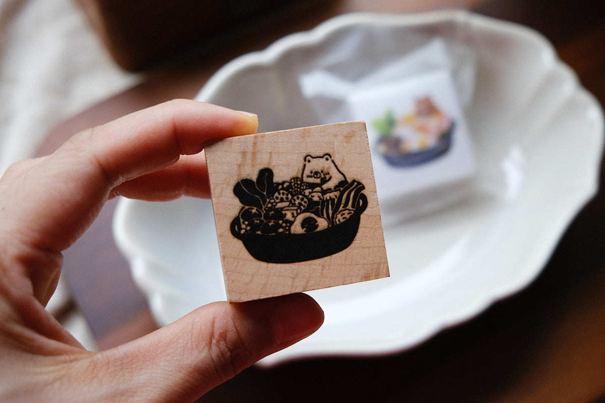 Hotpot Bear Rubber Stamp