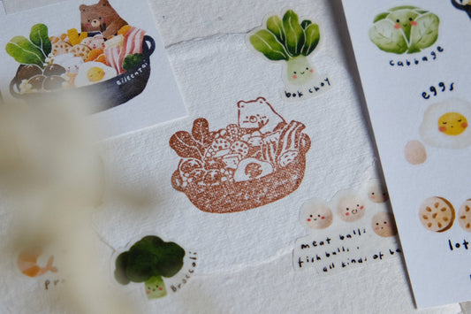 Hotpot Bear Rubber Stamp