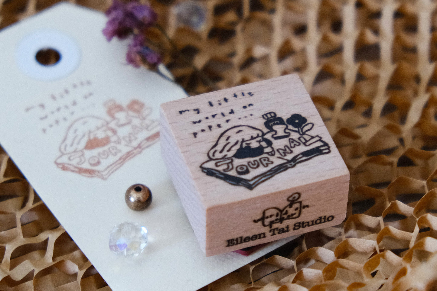 My World on Paper | Journaling Girl Rubber Stamp