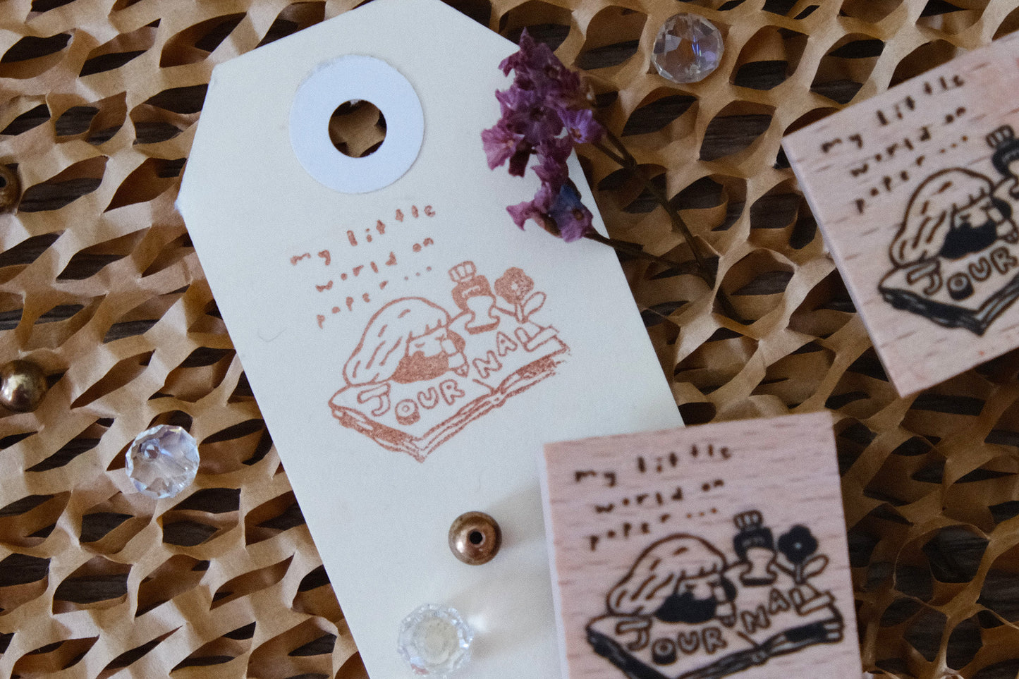 My World on Paper | Journaling Girl Rubber Stamp