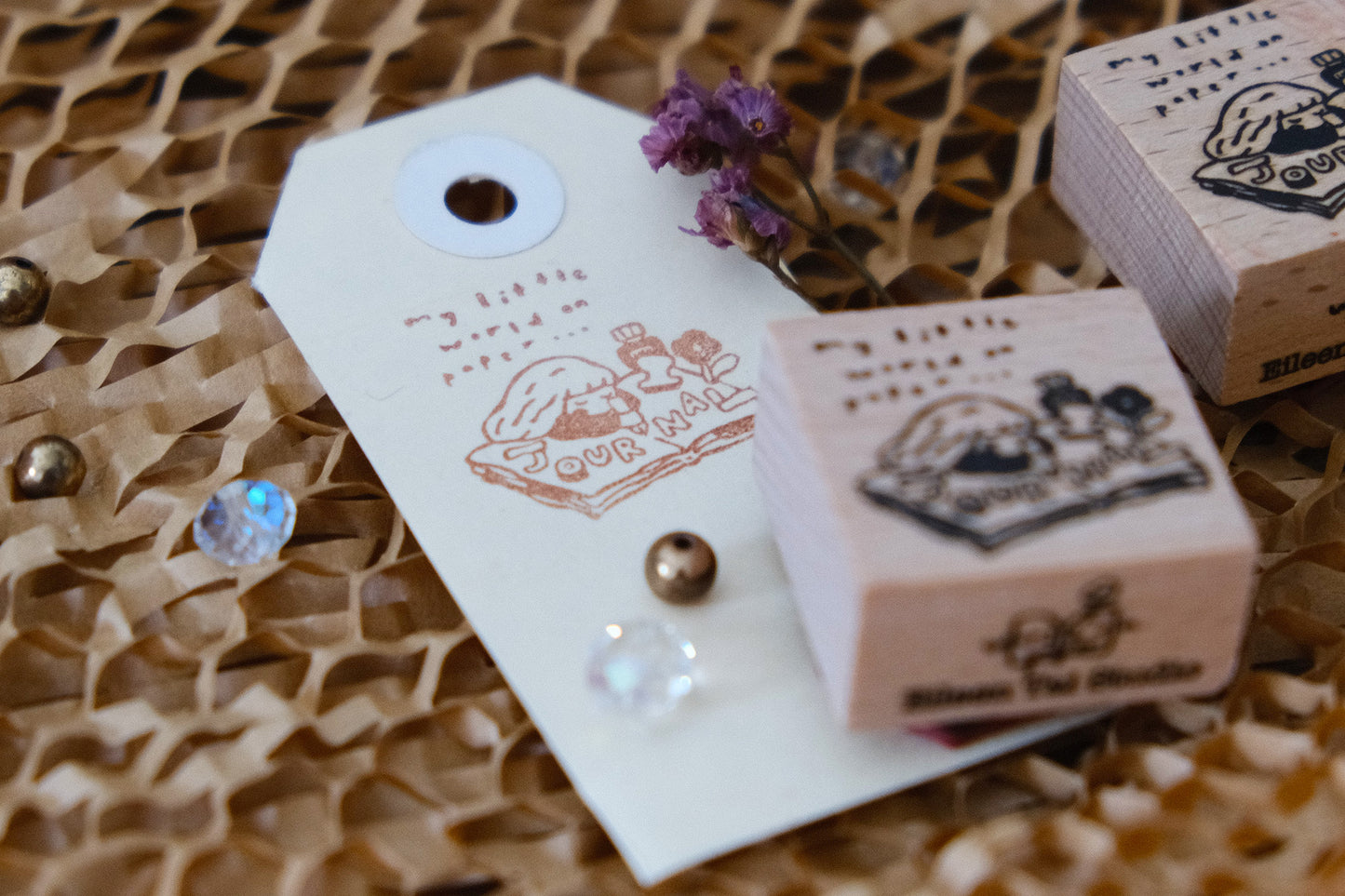 My World on Paper | Journaling Girl Rubber Stamp