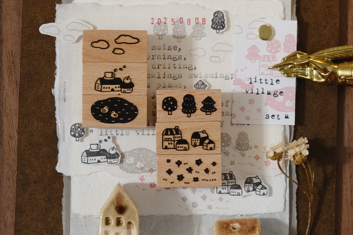 Little Village: Rubber Stamps Set