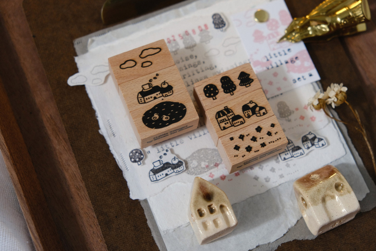 Little Village: Rubber Stamps Set
