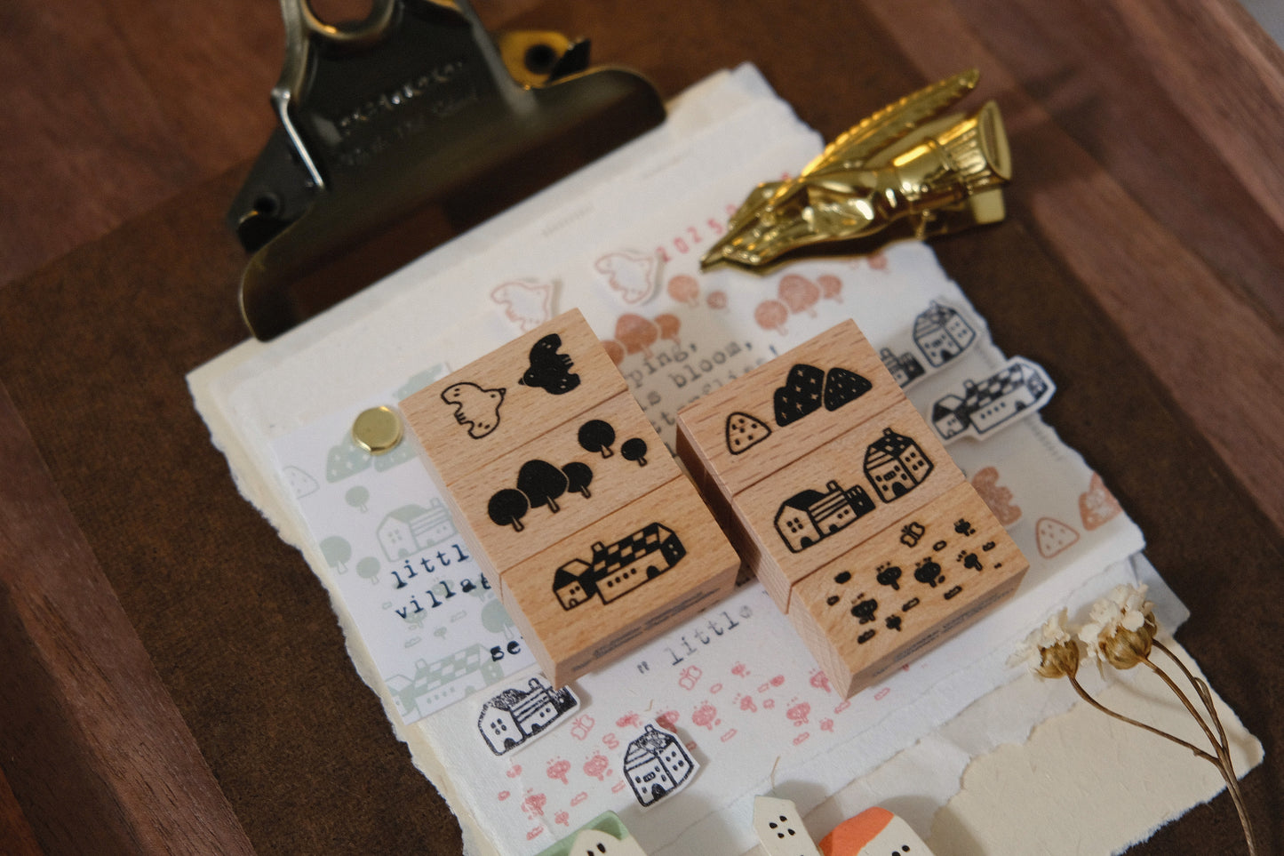 Little Village: Rubber Stamps Set