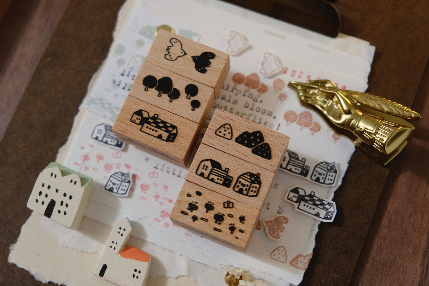 Little Village: Rubber Stamps Set