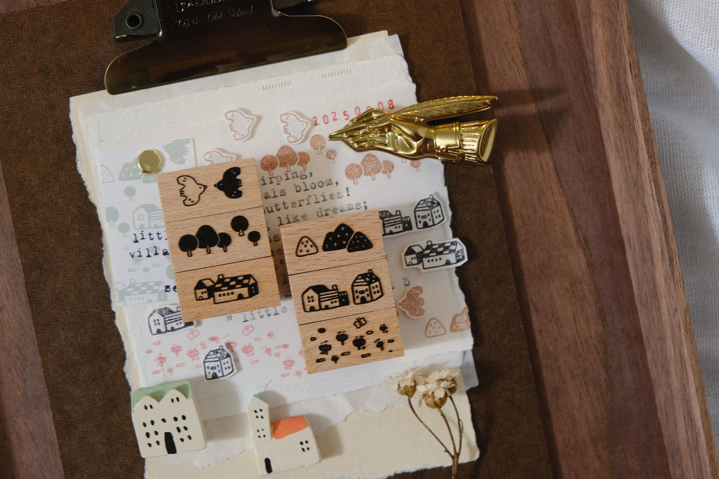 Little Village: Rubber Stamps Set