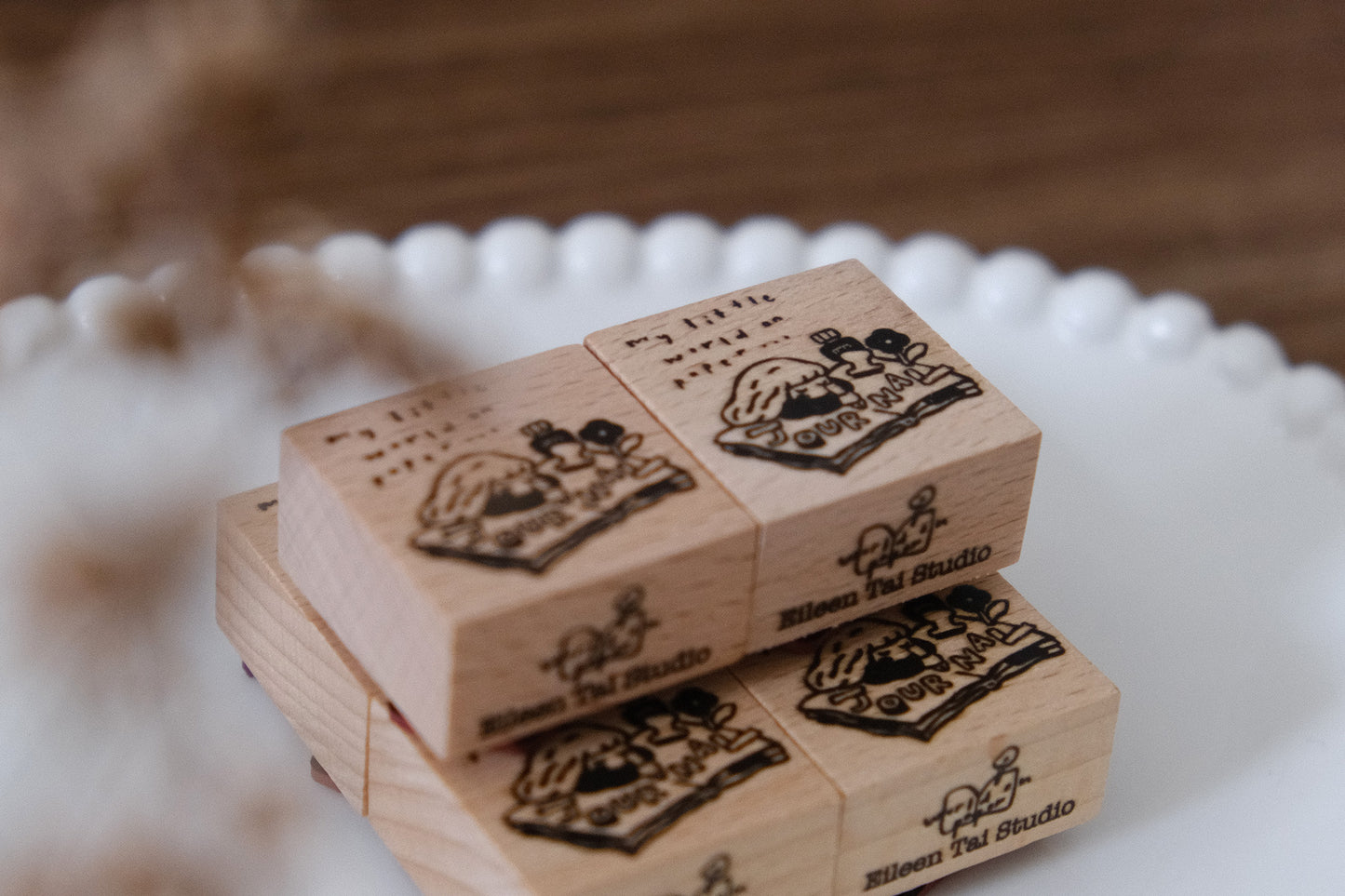 My World on Paper | Journaling Girl Rubber Stamp