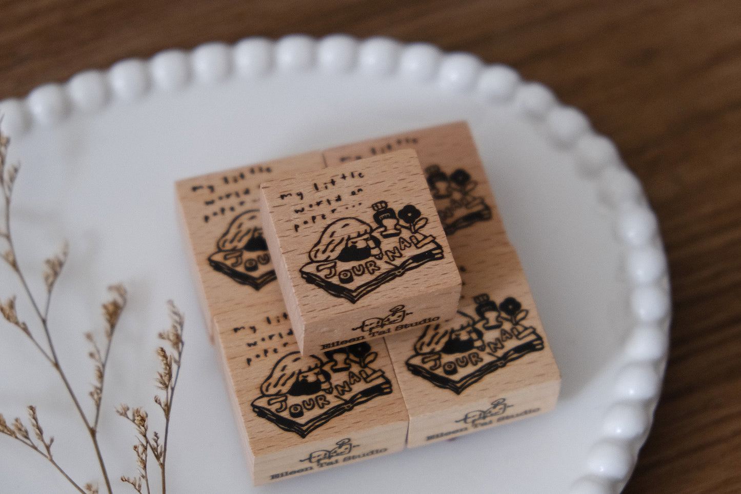 My World on Paper | Journaling Girl Rubber Stamp